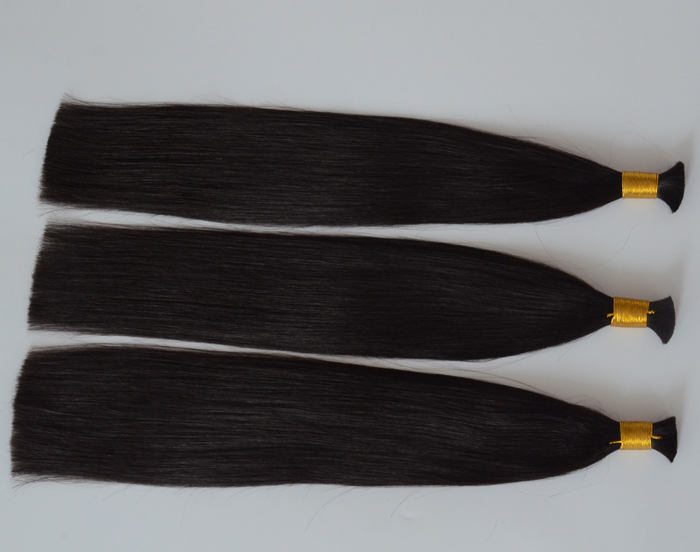 Indian hair bulk Virgin remy silk straight hair weave virgin indian hair raw unprocessed HW0106